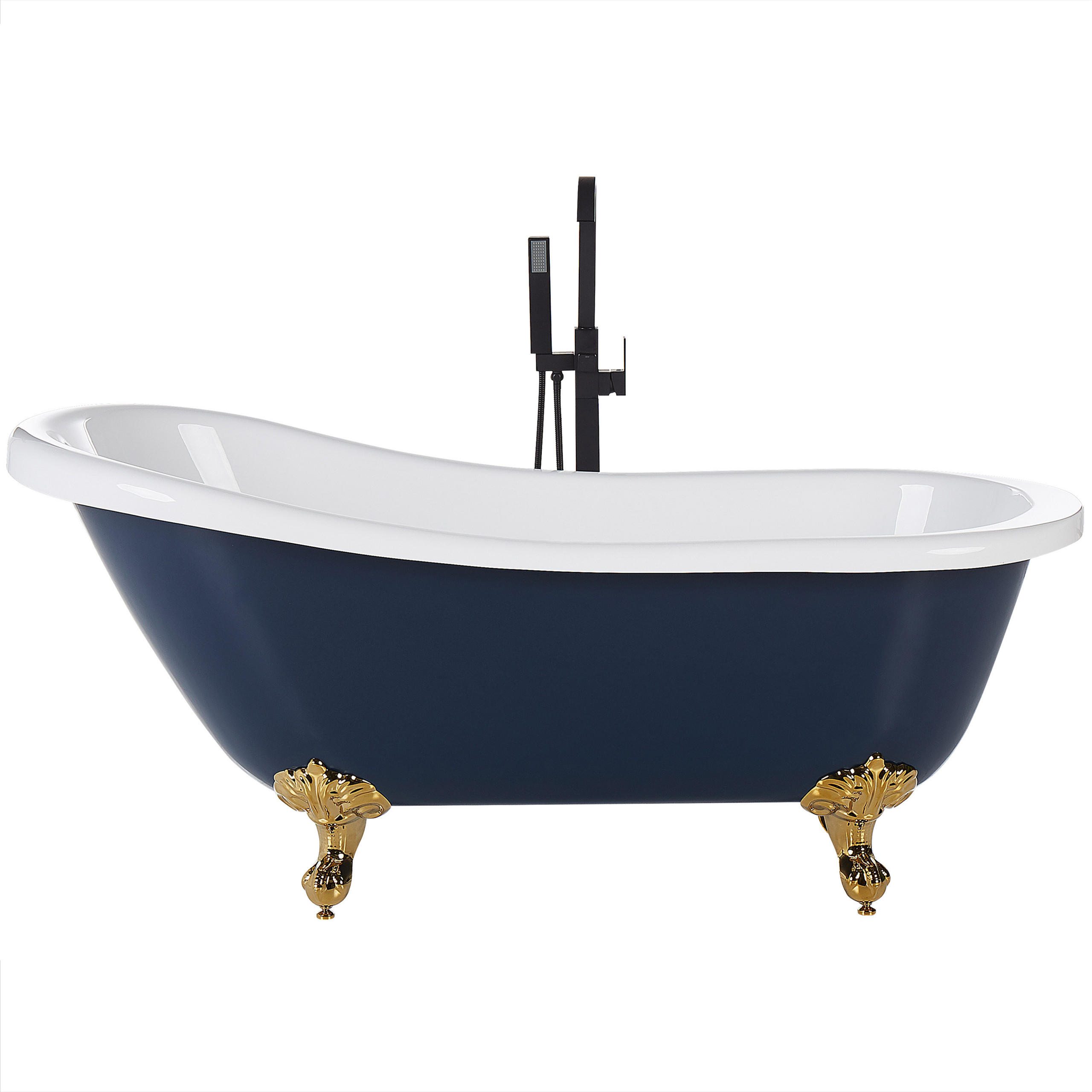BADEWANNE FREISTEHEND 77x153x74 cm blau Cayman - Blau, Kunststoff (77/74/153cm) - Beliani