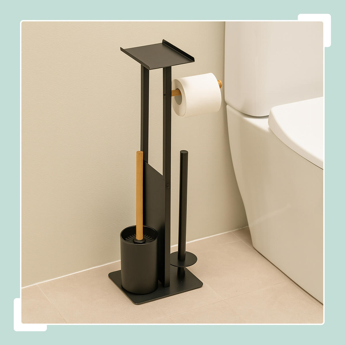 WC-GARNITUR - Weiß, Holz/Kunststoff (21/65/18cm) - Relaxdays