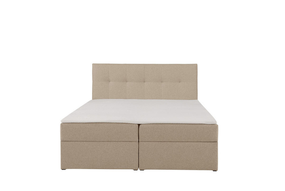BOXBETT Toronto 140x200 Bonell-Matratze H3 und Topper - Beige/Silberfarben, Holz/Holzwerkstoff (140/200cm) - Ravio