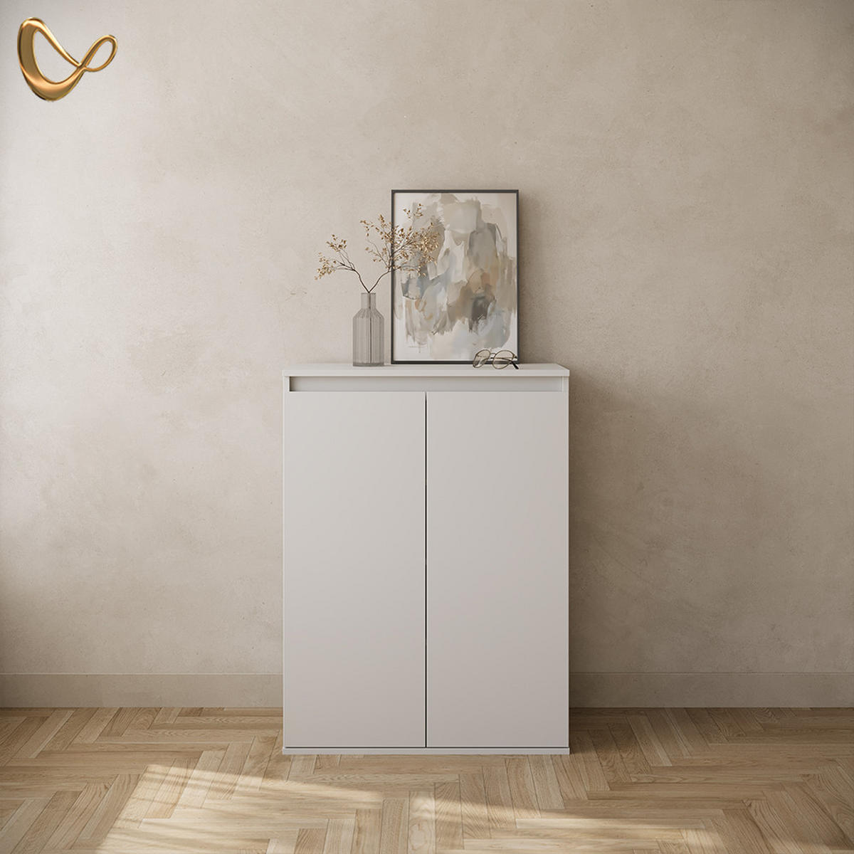 KOMMODE Garda Weiß mit 2 Türen - Weiß, Holzwerkstoff (74/99.6/40cm) - Livinity®