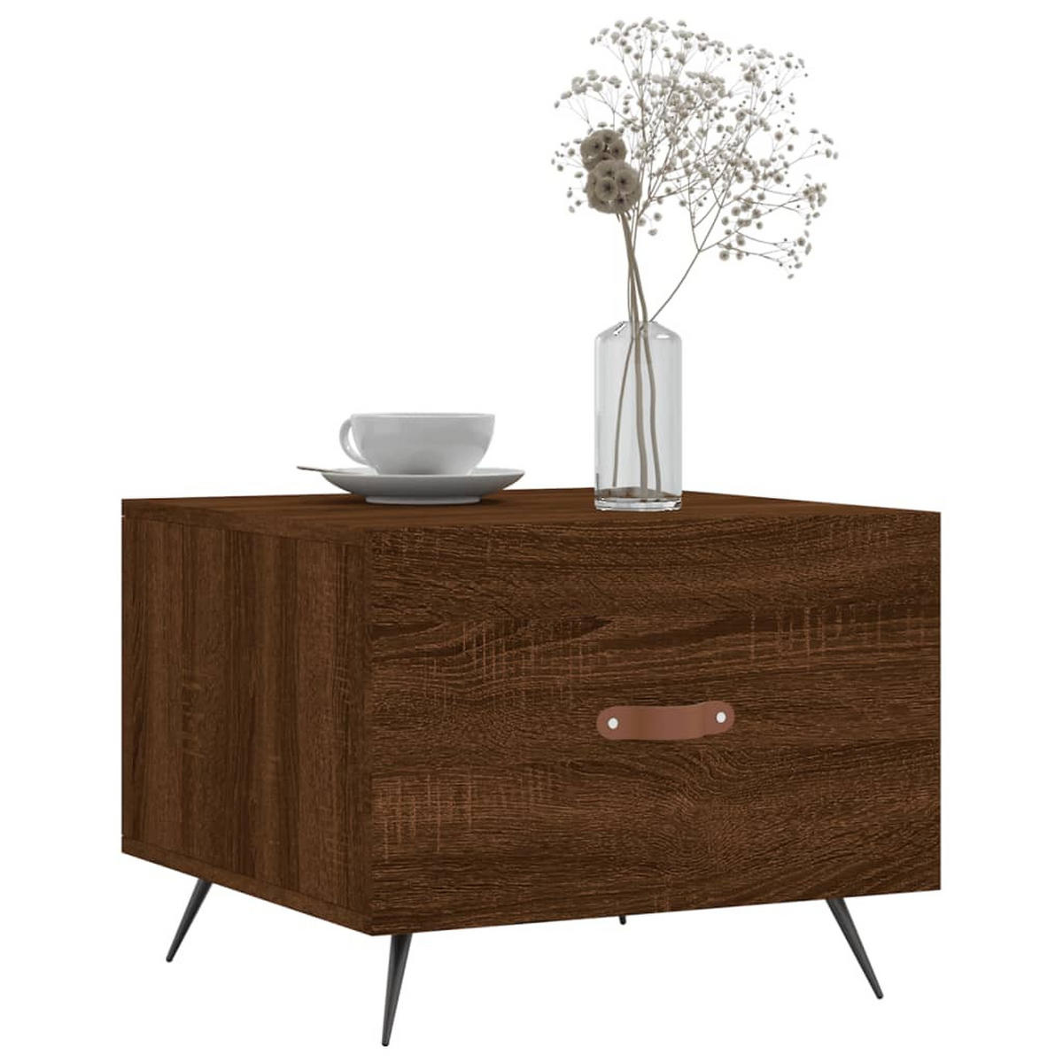 COUCHTISCHE 2 Stk. Braun Eichen-Optik 50x50x40 cm Holzwerkstoff - Braun, Holzwerkstoff (50/50/40cm) - furnicato