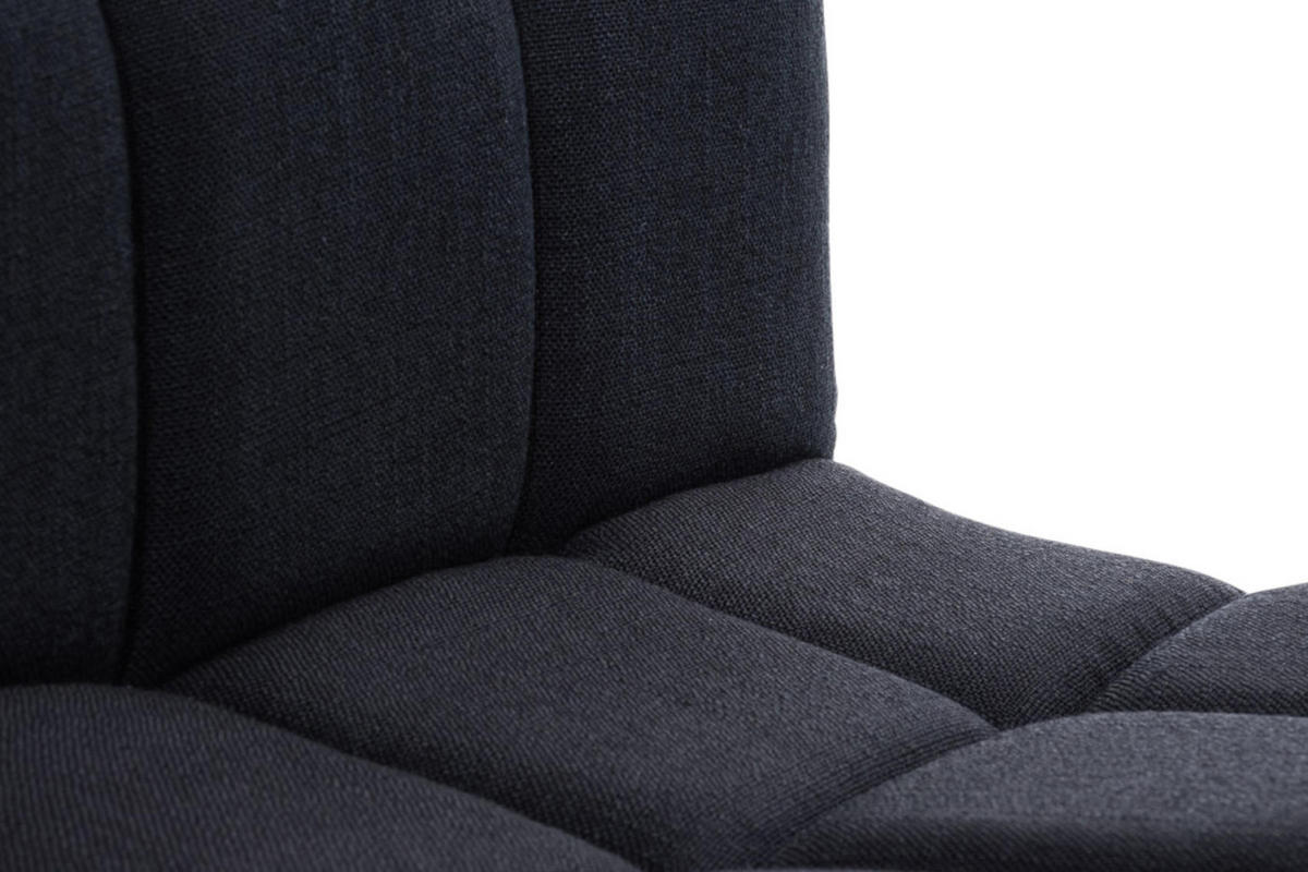 BARHOCKER 2er Set Stoff schwarz - Chromfarben/Schwarz, Textil/Metall (46/94/47cm) - CLP