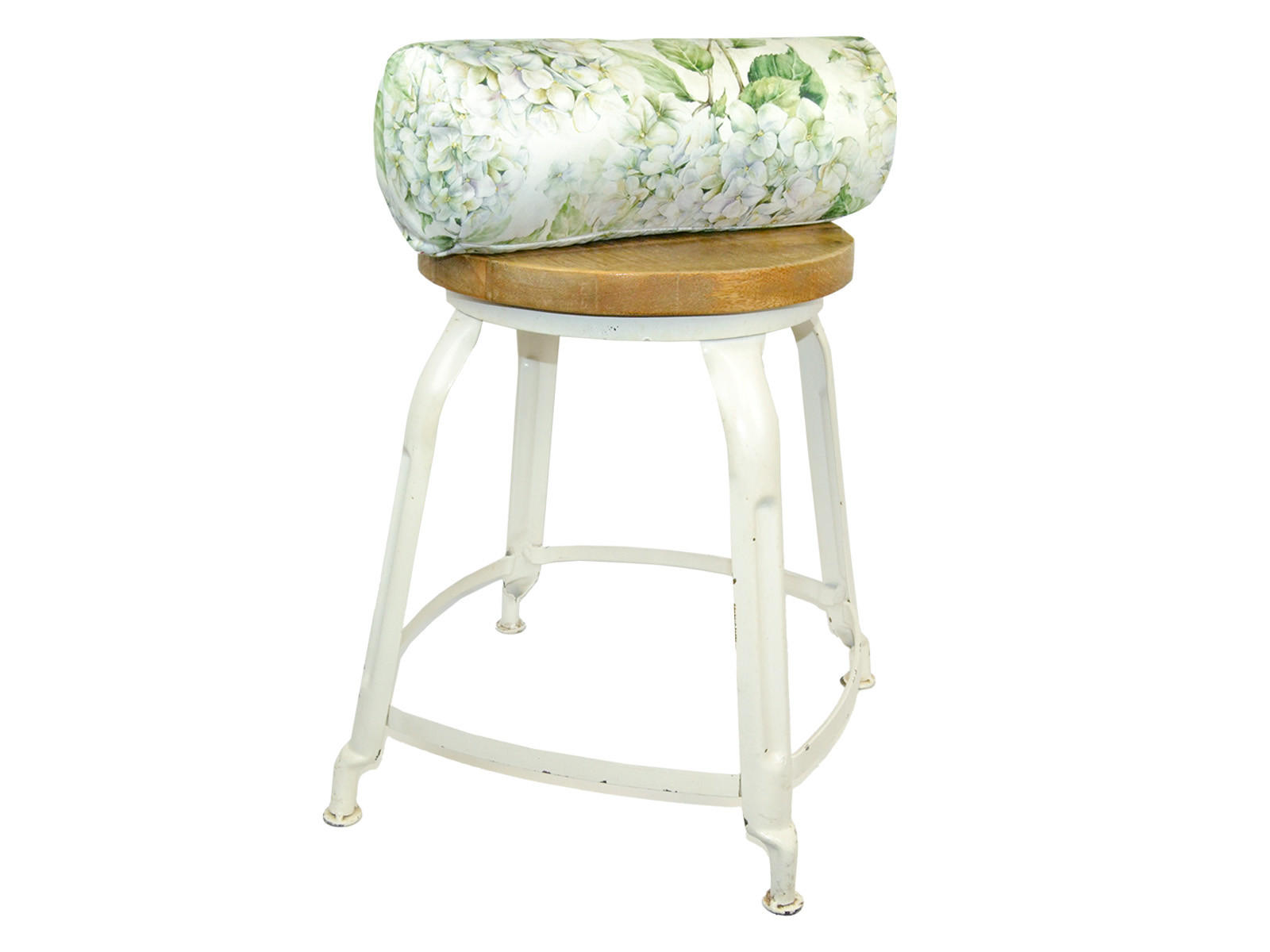 NACKENROLLENHÜLLE Landlust-Hortensie weiß 15/40 cm - Weiß/Grün, Textil (15/40cm) - beties Heimtextil
