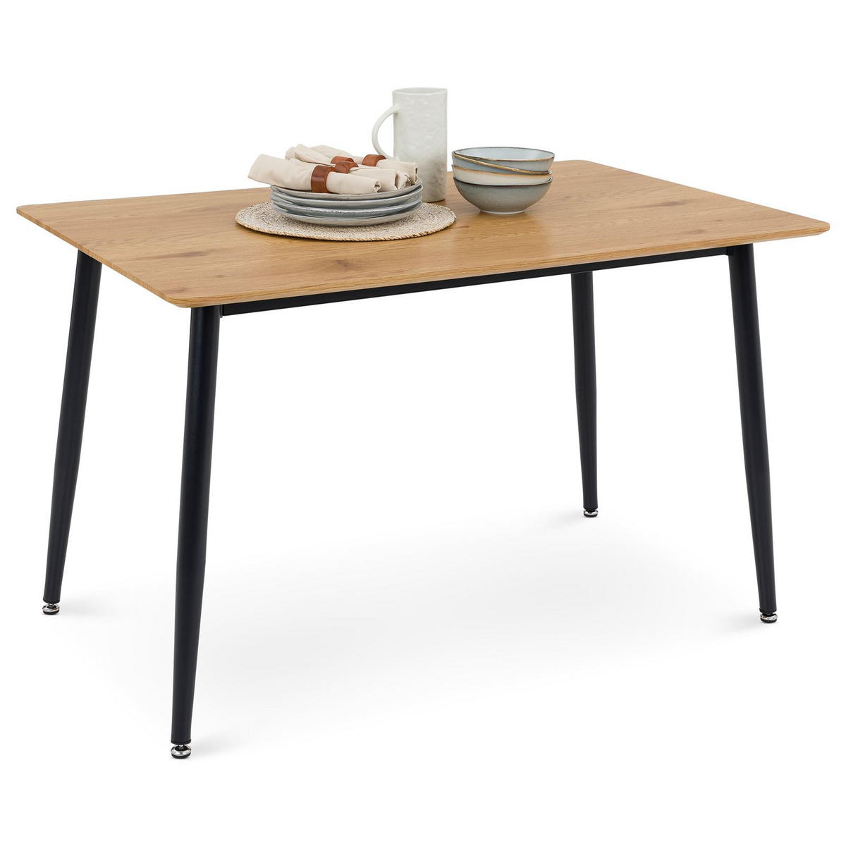 ESSTISCH NORA Eiche - Eichefarben, Holzwerkstoff/Metall (80/120/75cm) - IDIMEX