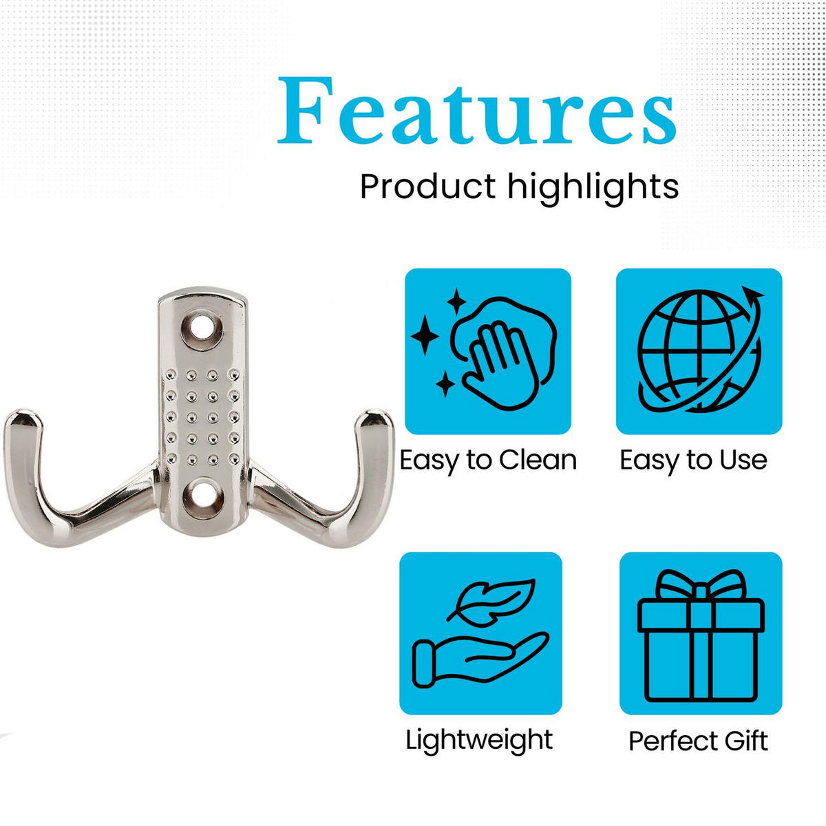 KLEIDERHAKEN 7 / 4.7 cm - Nickelfarben, Metall (1.69/4.7/7cm) - Intirilife