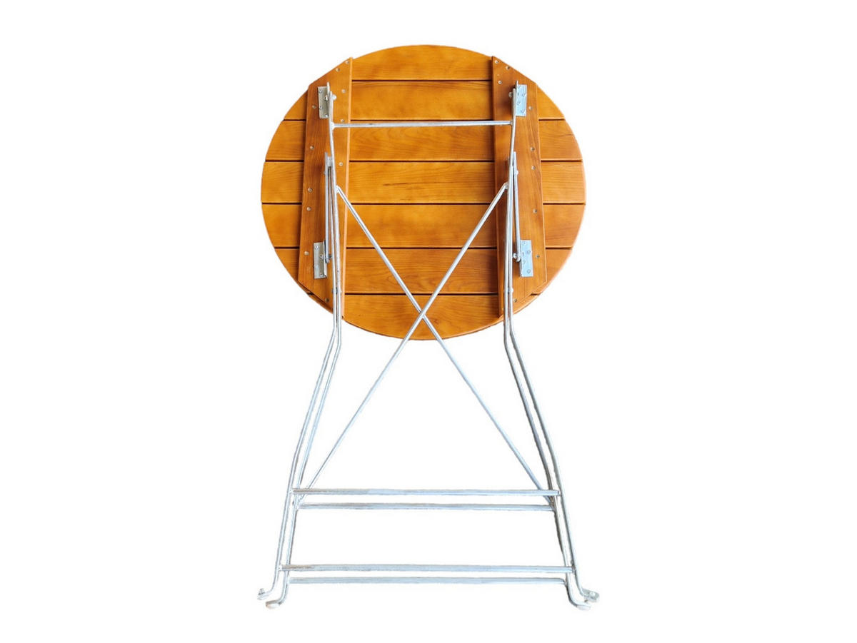 STEHTISCH WALDKRONE 110x80x80cm Ø80cm Klappbar Eschenholz Silber/Braun - Braun, Holz (80/80/110cm) - CHEFGASTRO