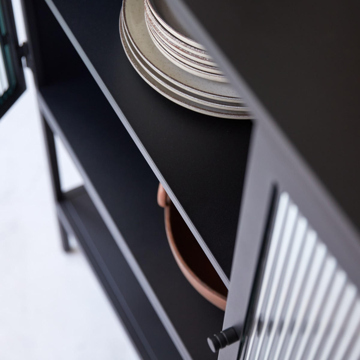 ANRICHTE Antonin Schwarz aus Metall - Schwarz, Metall (120/112/37cm) - Tikamoon