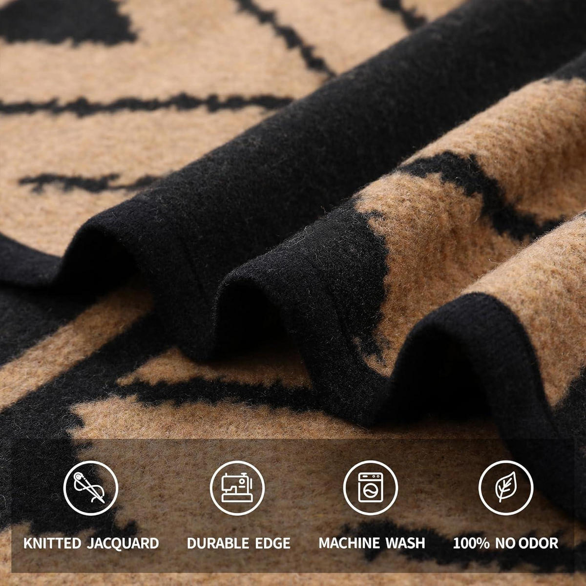 WOLLDECKE 200 x 160 cm Sierra Khaki - Multicolor, Textil (160/200cm)