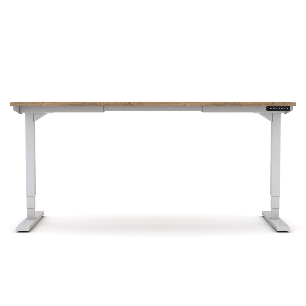 SCHREIBTISCH Elektrisch höhenverstellbarer Schreibtisch Y-Line Eiche Tabak Signalweiß 160/80/62-127cm - Eiche Wotan/Weiß, Holzwerkstoff/Metall (80/160/127cm) - ASSMANN