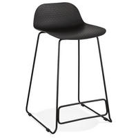 SITZHOCKER Kunststoff Metallgestell Sitzhöhe 66cm Industriedesign JORALI MINI, Schwarz 48x53x85 cm - Schwarz, Kunststoff/Metall (48/85/53cm) - KADIMA DESIGN