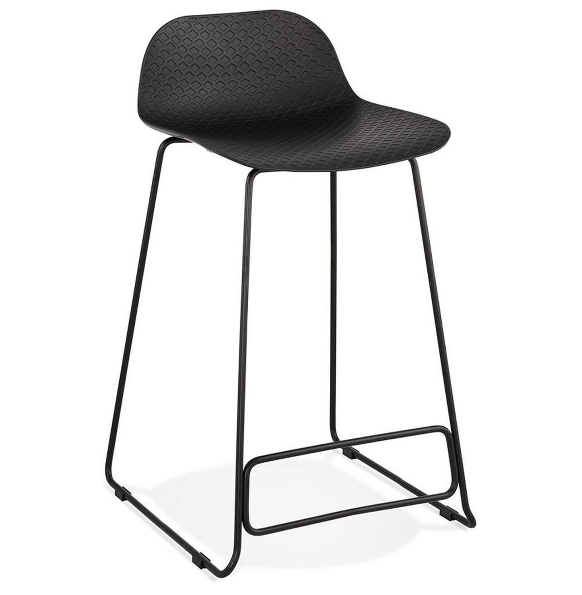 SITZHOCKER Kunststoff Metallgestell Sitzhöhe 66cm Industriedesign JORALI MINI, Schwarz 48x53x85 cm - Schwarz, Kunststoff/Metall (48/85/53cm) - KADIMA DESIGN
