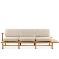 GARTENSOFA ATREDA 3-Sitzer, mit Ablage - Creme, Holz/Textil (245/74/80cm) - KONSIMO®