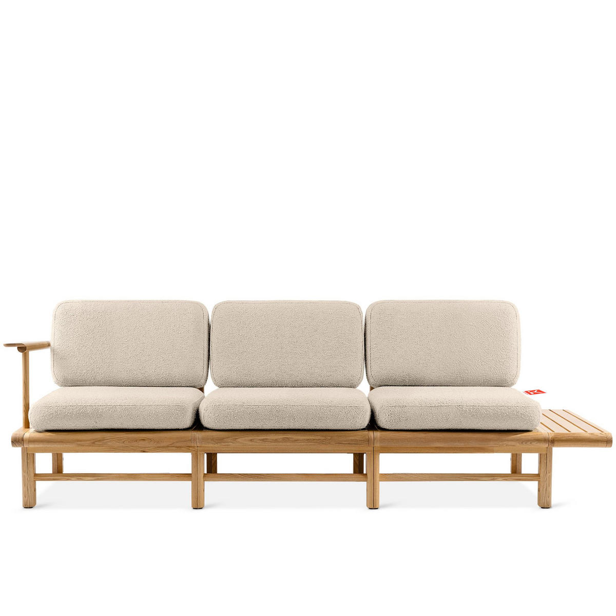 GARTENSOFA ATREDA 3-Sitzer, mit Ablage - Creme, Holz/Textil (245/74/80cm) - KONSIMO®