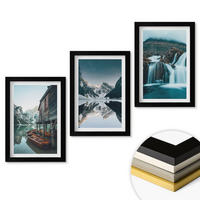 WANDBILDER 3er-Set - 20x30 cm Schwarzer Rahmen - Berglandschaften Wasserfall See - Schwarz, Kunststoff (20/30cm) - ArtPrintCave