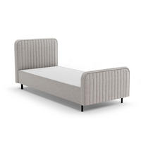 ČALOUNĚNÁ POSTEL Lami 90x200, jednolůžko s úložným prostorem, bez matrace, tmavě béžová - černá/písková barva, kov/textil (90/200cm) - Beautysofa