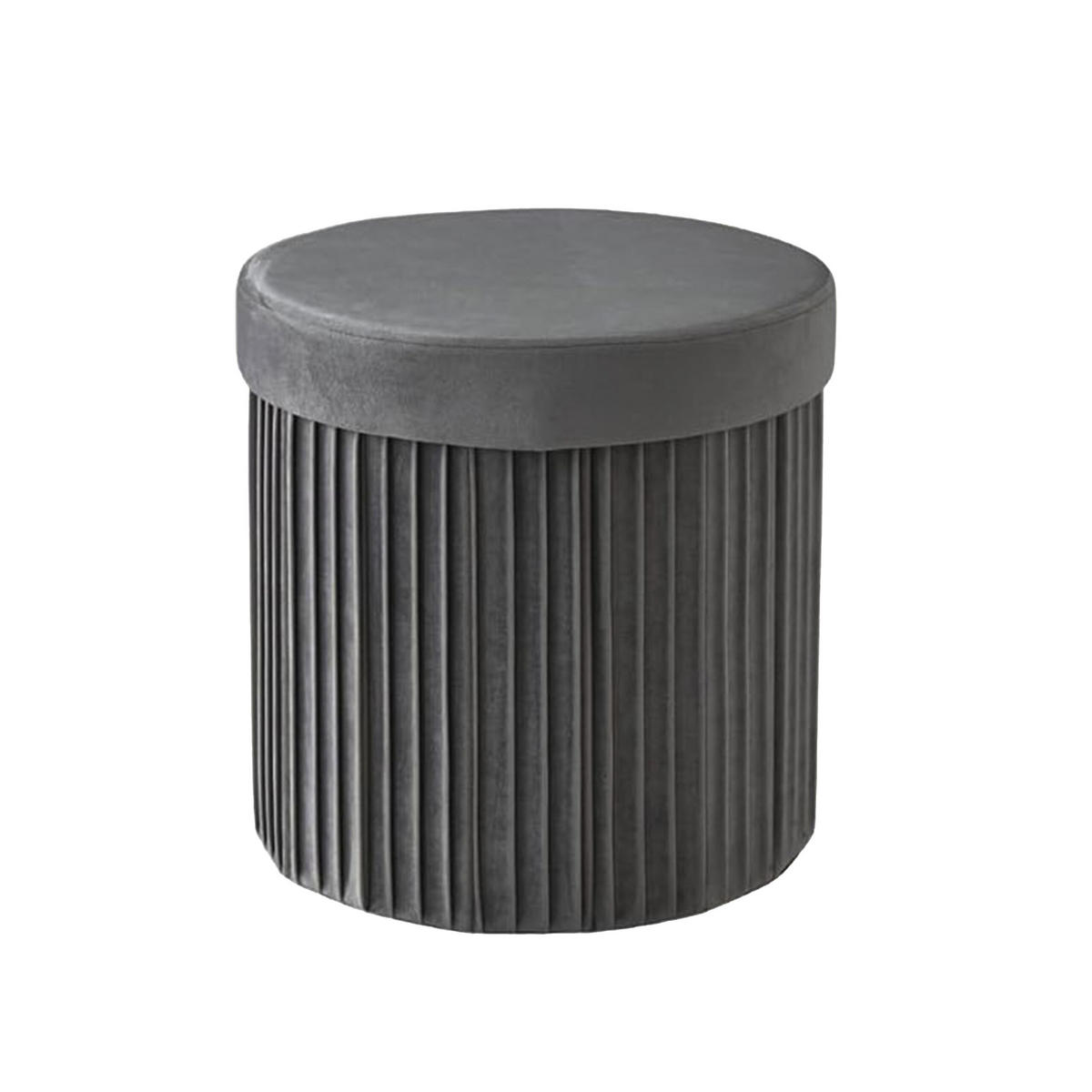 HOCKER - Dunkelgrau/Anthrazit, Holzwerkstoff/Textil (38/38/38cm) - Relaxdays