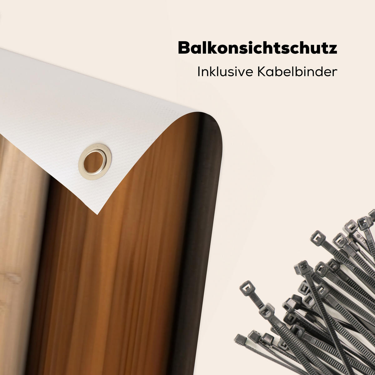 BALKON-SICHTSCHUTZ Holz - Dielen - Gemischt - Teakfarben, Kunststoff (500/80cm) - MuchoWow