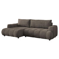 ECKSOFA Haiti, Seite: Links LC+2R - Schwarz/Braun, Holz/Textil (276/156cm) - MIRJAN24