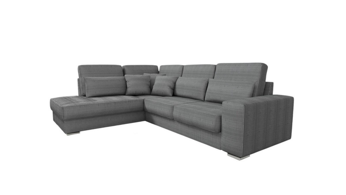 ECKSOFA Nevio Xl In Scala - Grau, Holzwerkstoff/Textil (312/226cm) - Fun Möbel