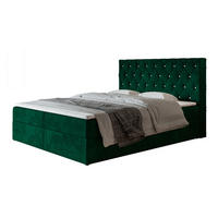 BOXBETT BOSTON mit 2 Bettkästen, 120x200, Farbe: Dunkelgrün, Velourstoff, Doppelbett mit Bonell-Matratze - Dunkelgrün, Holz/Kunststoff (120/200cm) - Alpi-Möbel