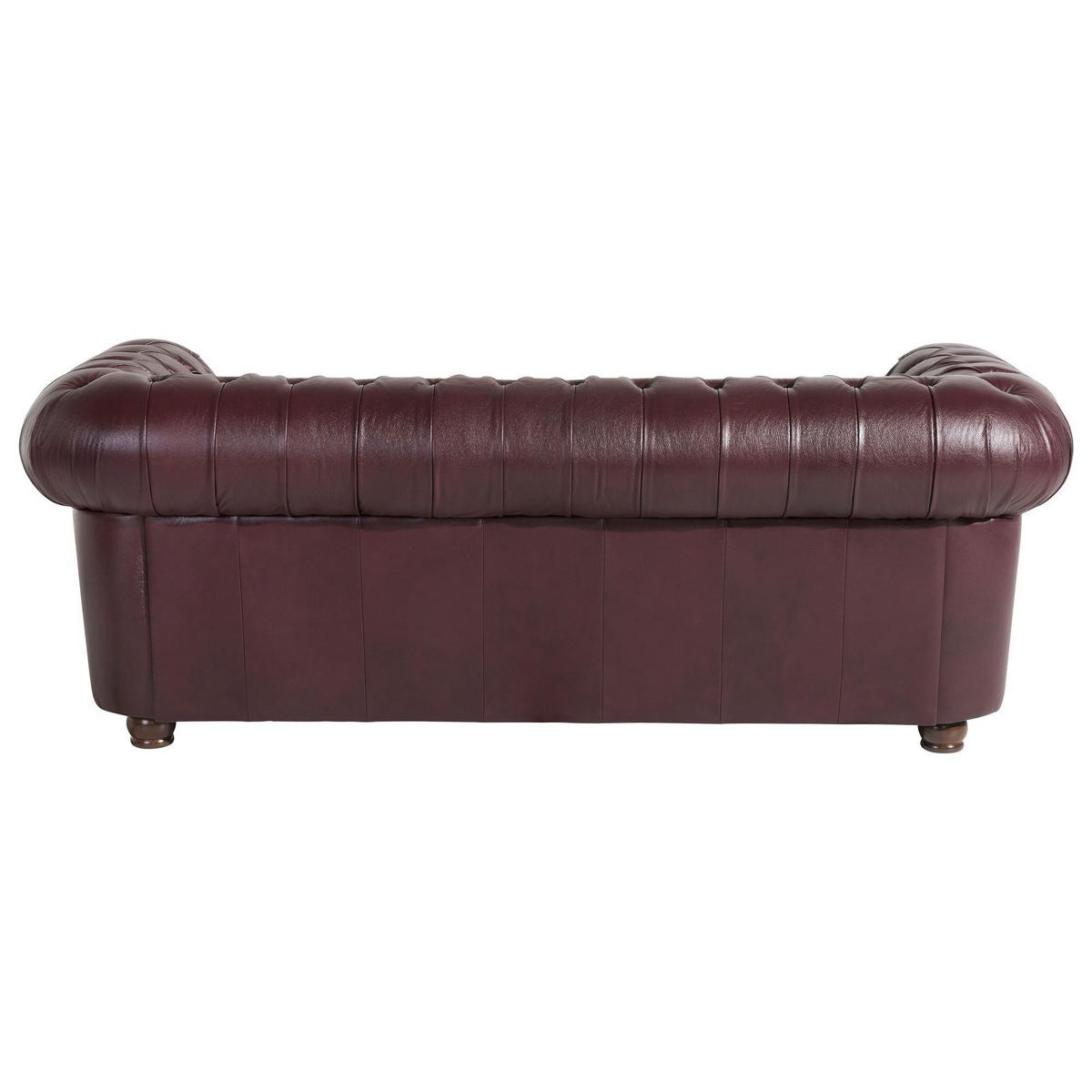 SOFA 3-Sitzer Kalea Bezug Wischleder Buche nussbaum dunkel / rot - Rot, Leder (200/76/98cm) - 58aufmkessel