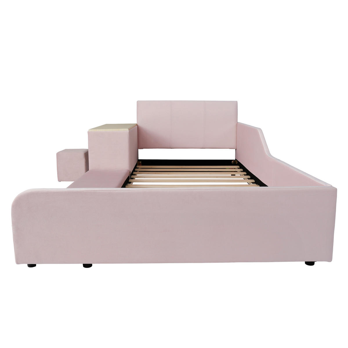 POLSTERBETT 90/200 cm DE-32707 mit Schreibtisch und Hocker Pink - Pink, Holzwerkstoff (90/200cm) - ComfortXL