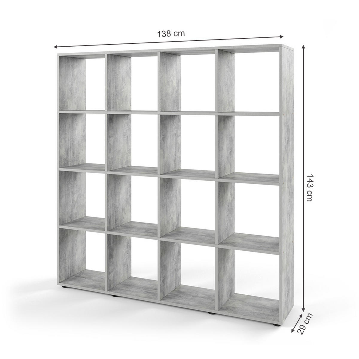 RAUMTEILER Karree Grau 138.5 x 142.5 cm - Grau, Holzwerkstoff (138.5/142.5/29cm) - Vicco