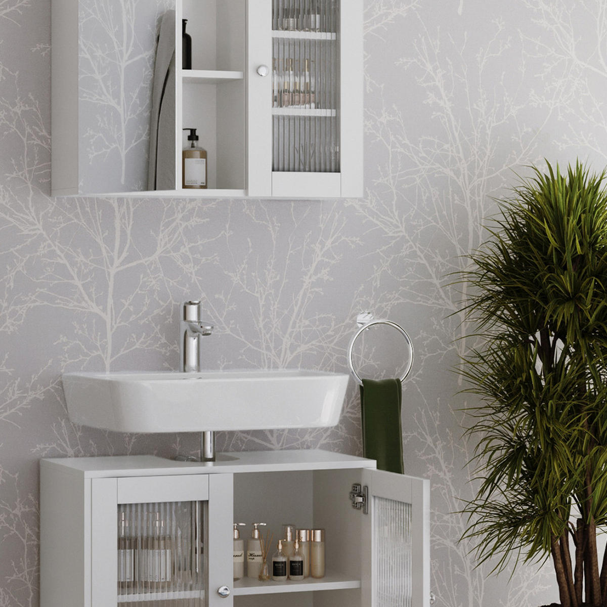 KOUPELNOVÝ NÁBYTEK Malte Bílá - bílá, kompozitní dřevo (60/58/30cm) - Vicco