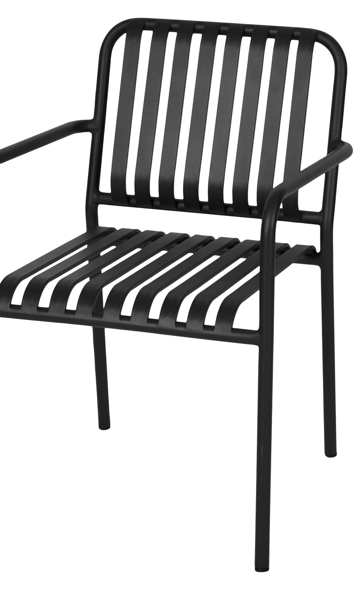GARTENSTUHL 2er Set Schwarz - Schwarz, Holzwerkstoff (57/83/63cm) - ebuy24