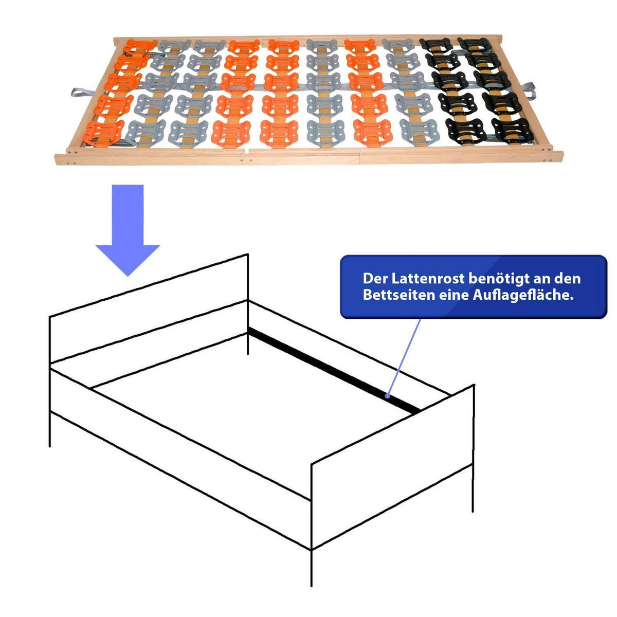 TELLERLATTENROST CUBIFLEX KF 80x200 cm Kopf- Fußteil verstellbar - Naturfarben, Holz (80/200cm) - Coemo