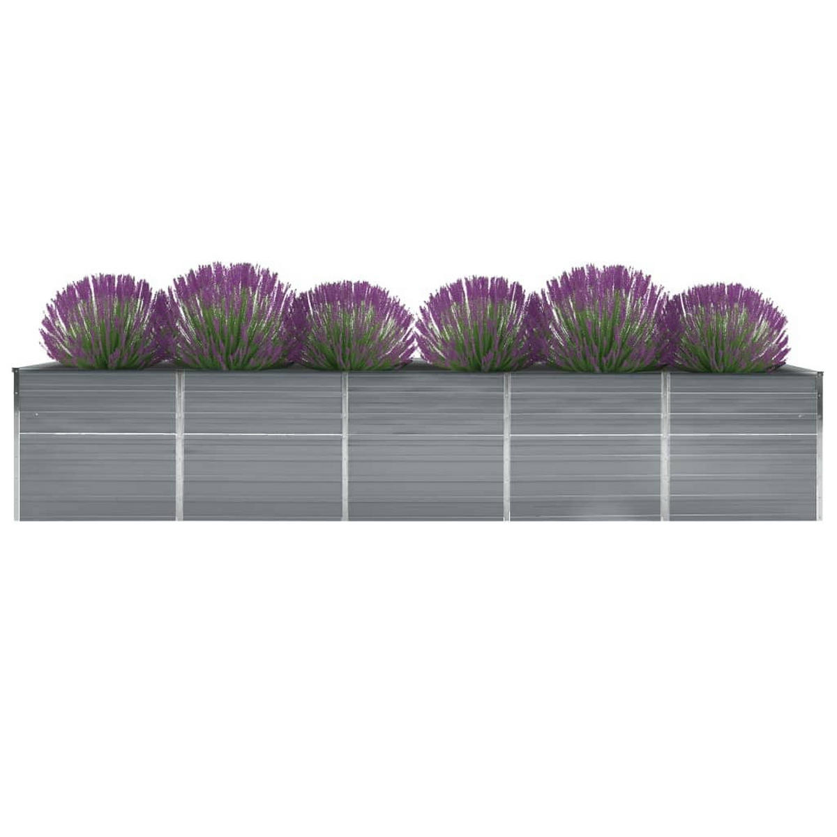 GARTEN-HOCHBEET Verzinkter Stahl 400/80/77 Cm Grau - Grau, Metall (400/77/80cm) - vidaXL