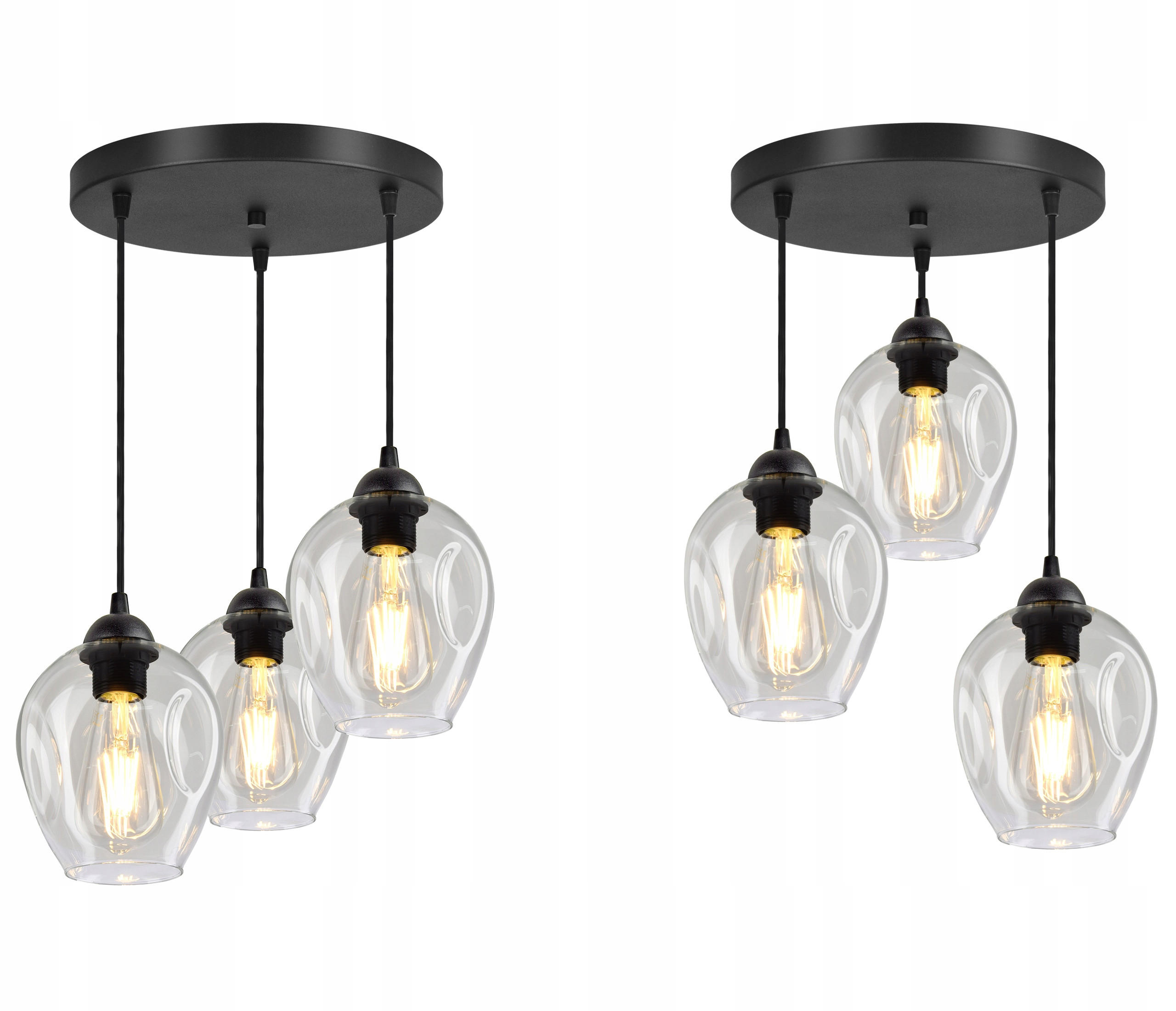 PENDELLEUCHTE Hegel - Transparent/Schwarz, Glas/Metall (35/35/80cm) - kiki design