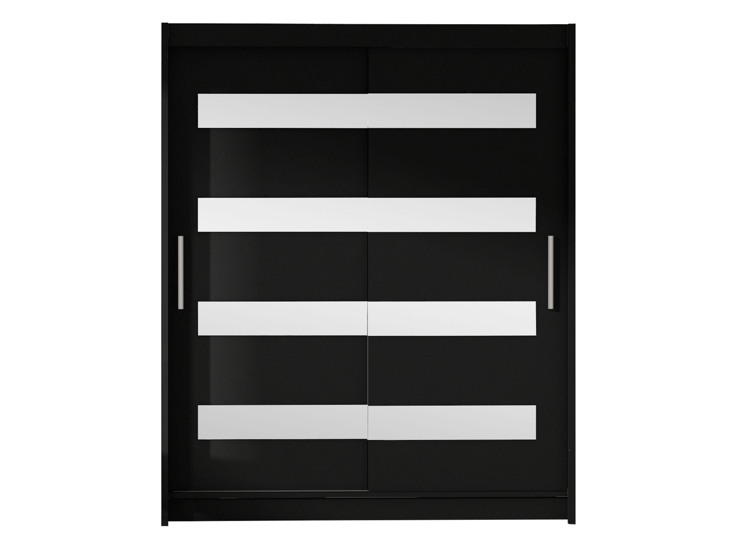 SCHWEBETÜRENSCHRANK Westa XIII - Silberfarben/Schwarz, Holzwerkstoff/Metall (150/200/58cm) - MIRJAN24