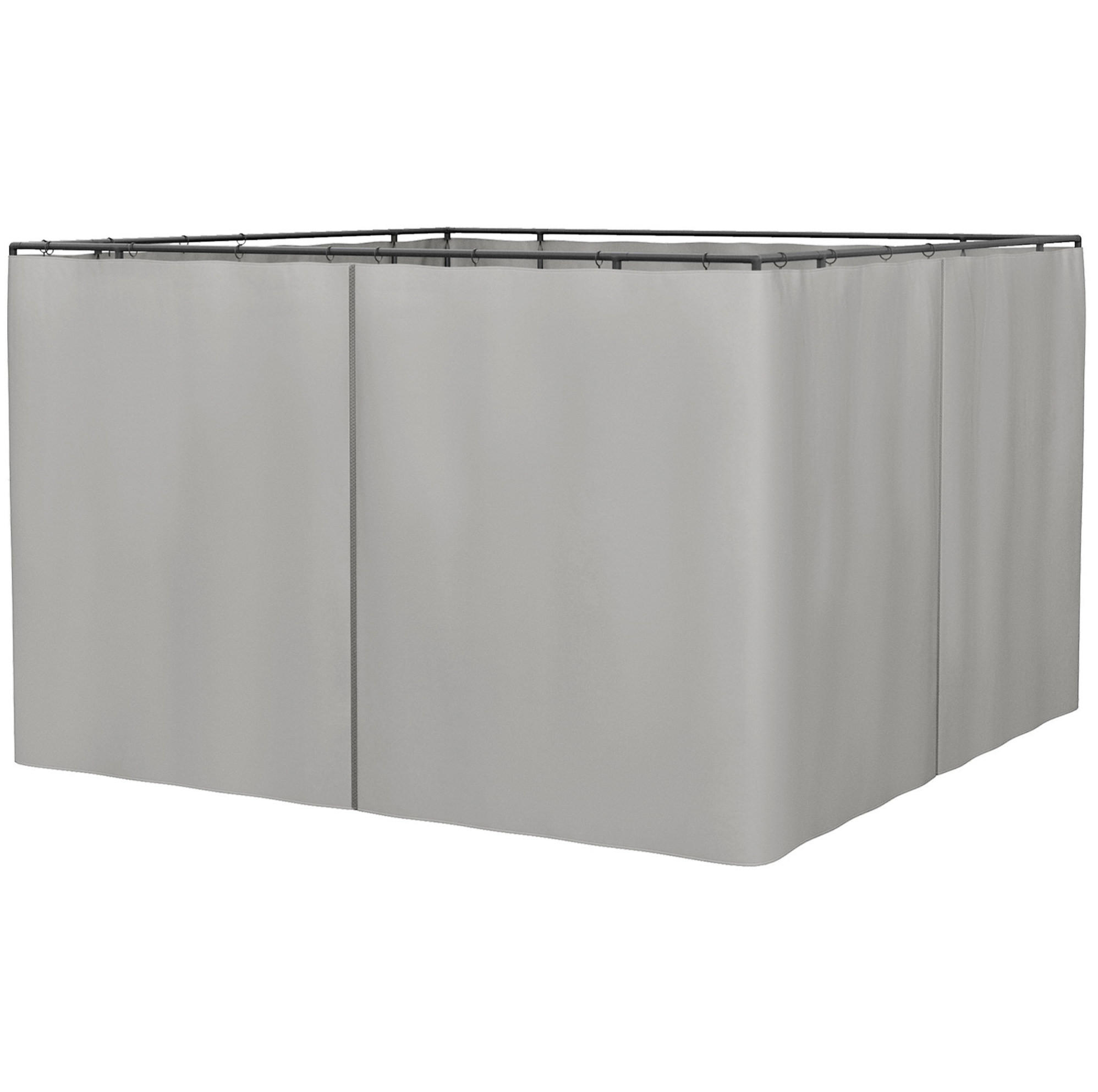 PAVILLON-SEITENWÄNDE 302/205 cm für 3x3 m Pavillons mit Reißverschluss und Haken, Polyester Hellgrau - Hellgrau, Textil (205/1/302cm) - Redom