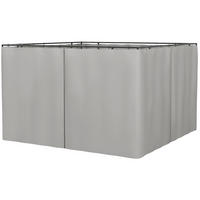 PAVILLON-SEITENWÄNDE 302/205 cm für 3x3 m Pavillons mit Reißverschluss und Haken, Polyester Hellgrau - Hellgrau, Textil (205/1/302cm) - Redom