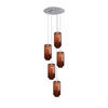 GALERIELEUCHTE Velo 5-flammig Braun Ø 18cm - Braun/Weiß, Glas (18/18/33cm) - s.luce