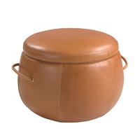 POUF rund Kamel 63/63/47 - Braun, Leder (63/47/63cm) - ANGEL CERDA
