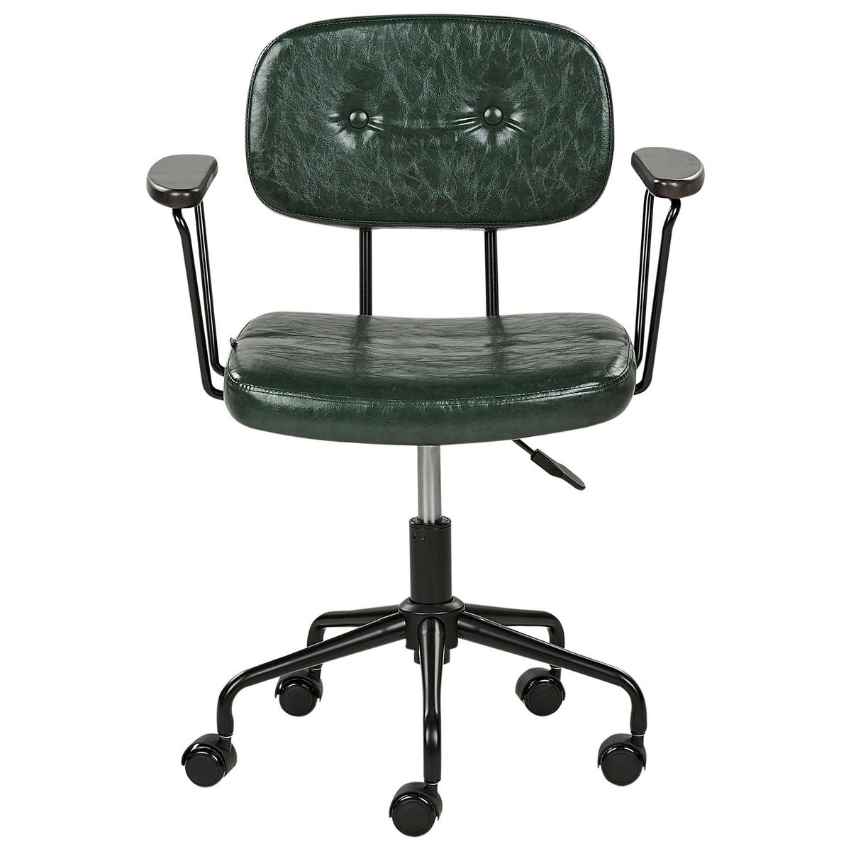 BÜROSTUHL Kunstleder Dunkelgrün Algerita - Grün, Kunststoff (62/77/62cm) - Beliani