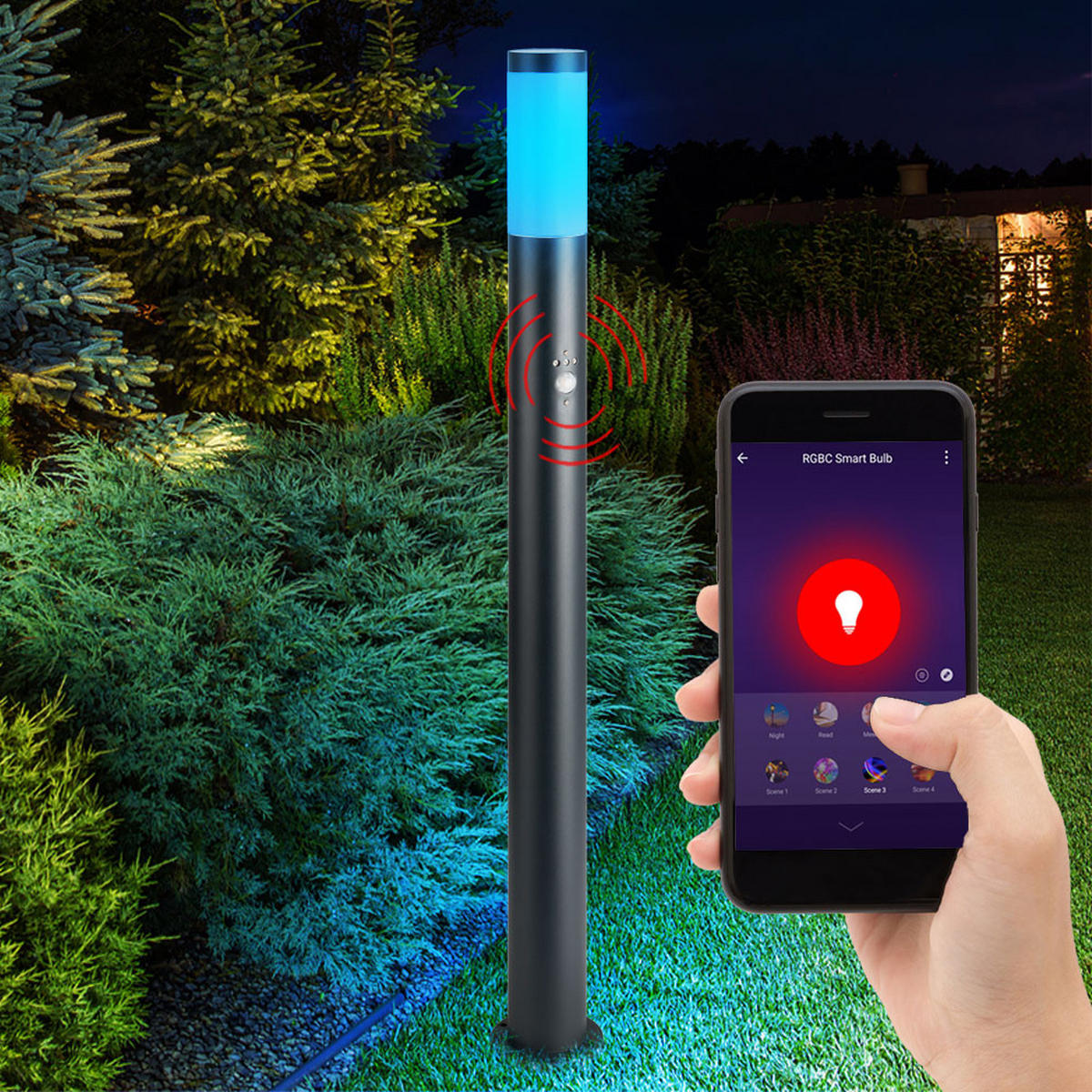 LED AUSSENLEUCHTE Edelstahl Anthrazit - Anthrazit, Kunststoff (7.6/11/110cm) - Globo Lighting