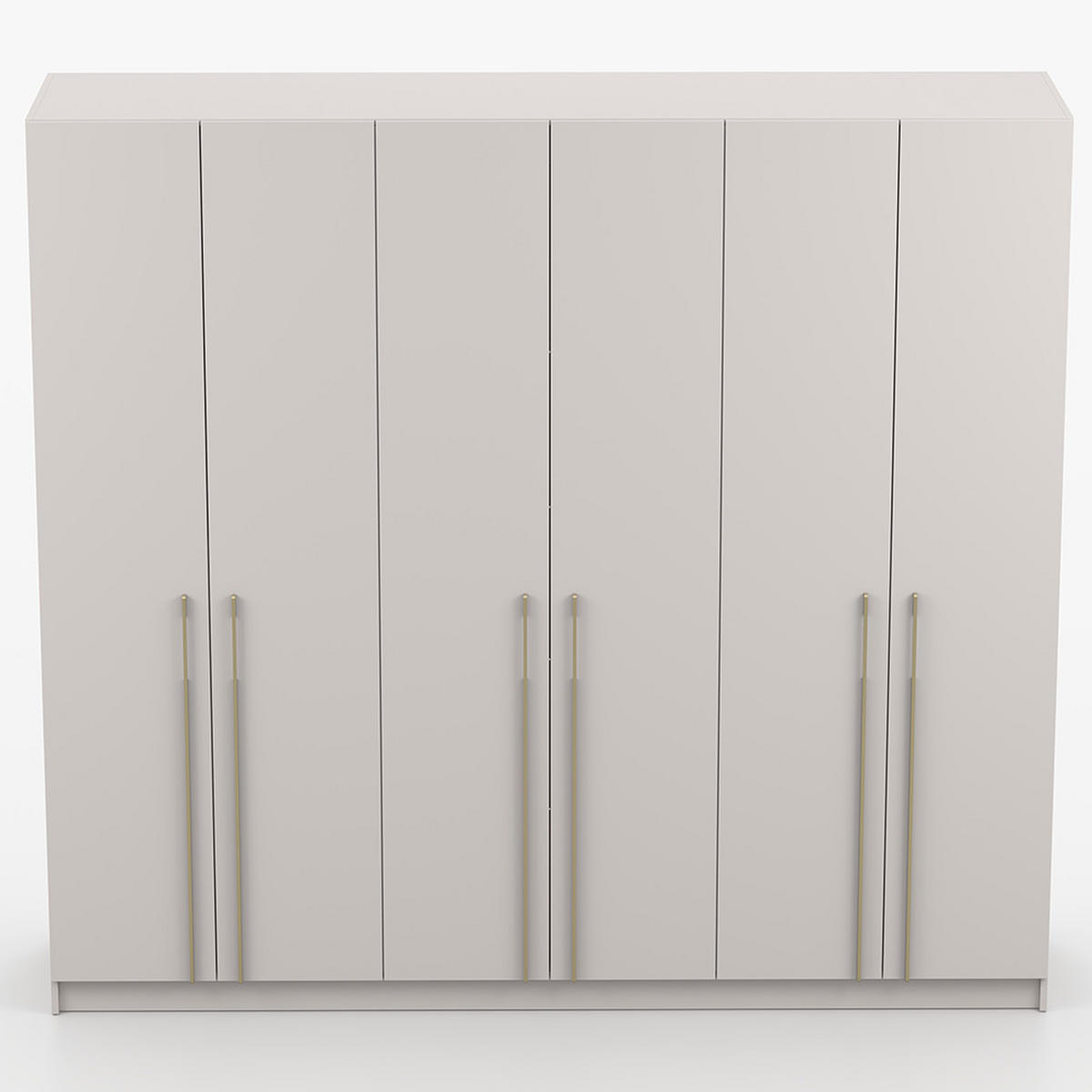 DREHTÜRENSCHRANK ROSA 6D 230/210/57 cm 6-türig Kaschmir - Kaschmir/Goldfarben, Holzwerkstoff/Metall (230/57/210cm) - imoebel24