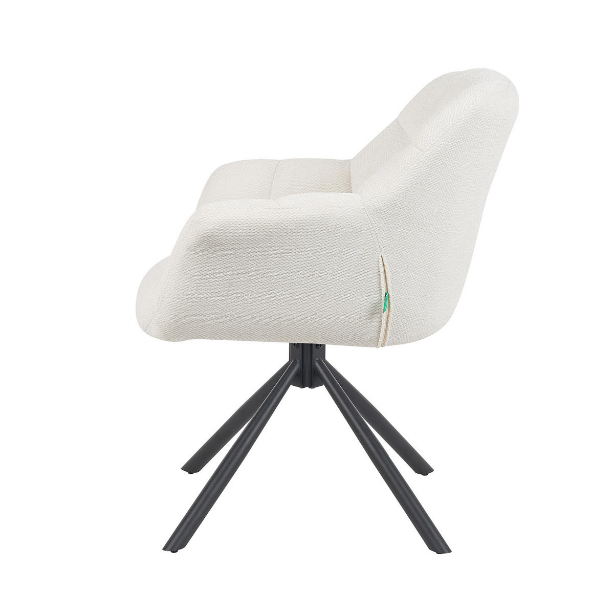 DREHSTUHL Mika-Luka 2er-Set - Creme/Schwarz, Textil/Metall (65/81/66cm) - DUBI Möbel