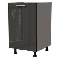 KÜCHENUNTERSCHRANK Essen D1D/50 Graphit Hochglanz / Grau Matt 50 / 50 / 82cm - Graphitfarben/Grau, Holz/Holzwerkstoff (50/82/50cm) - Feldmann-Wohnen