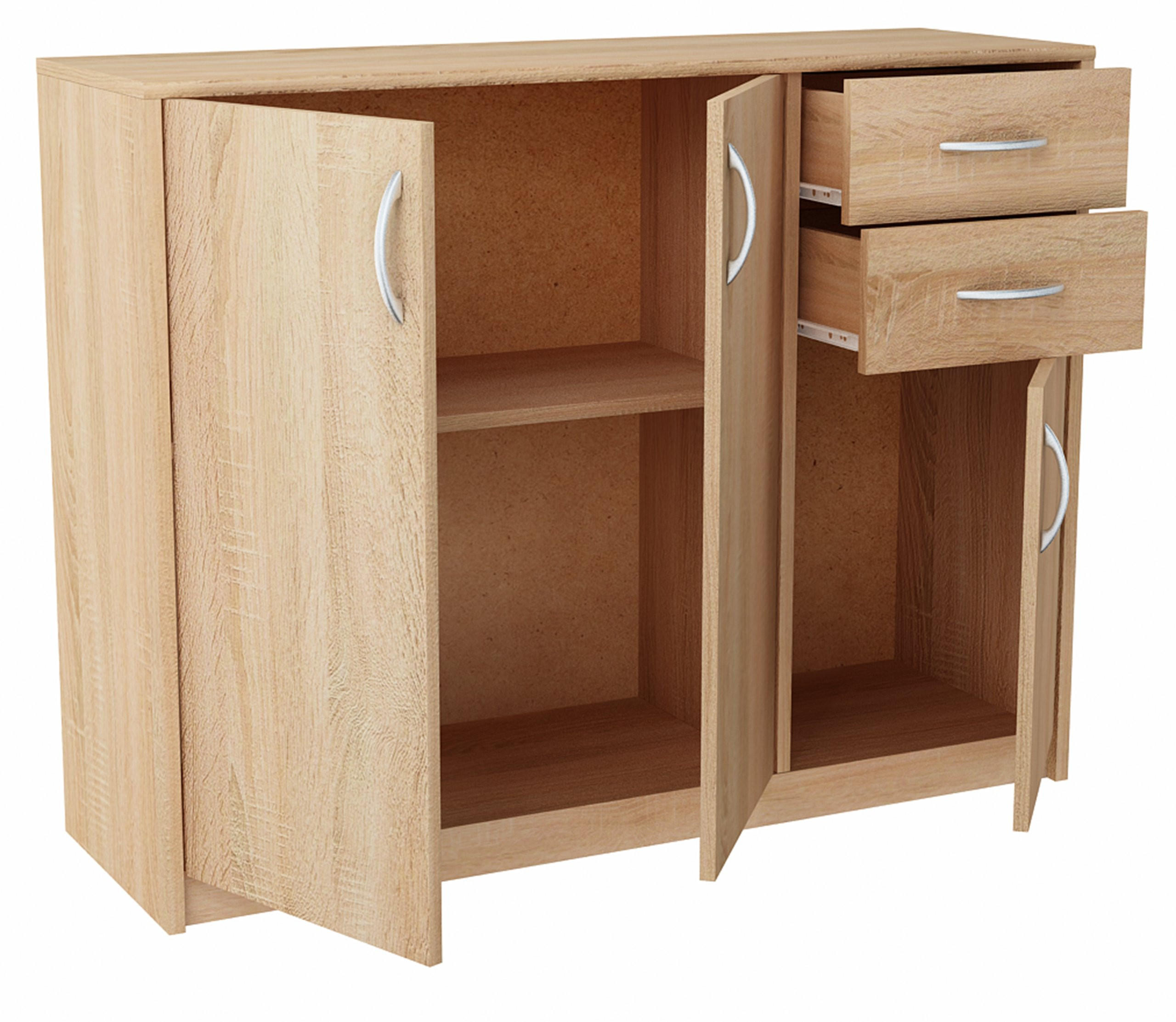 KOMMODE 3D2S Sonoma Eiche 110/35/85 cm - Sonoma Eiche, Holzwerkstoff (110/85/35cm) - Matkam Möbel