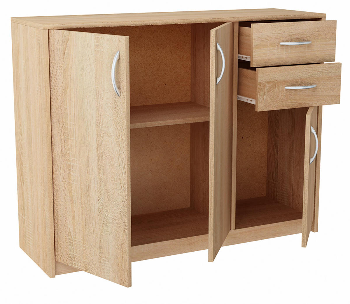 KOMMODE 3D2S Sonoma Eiche 110/35/85 cm - Sonoma Eiche, Holzwerkstoff (110/85/35cm) - Matkam Möbel