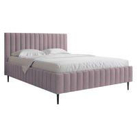 POLSTRBETT Lewezo Leg - Violett/Schwarz, Holzwerkstoff/Textil (140/200cm) - MIRJAN24