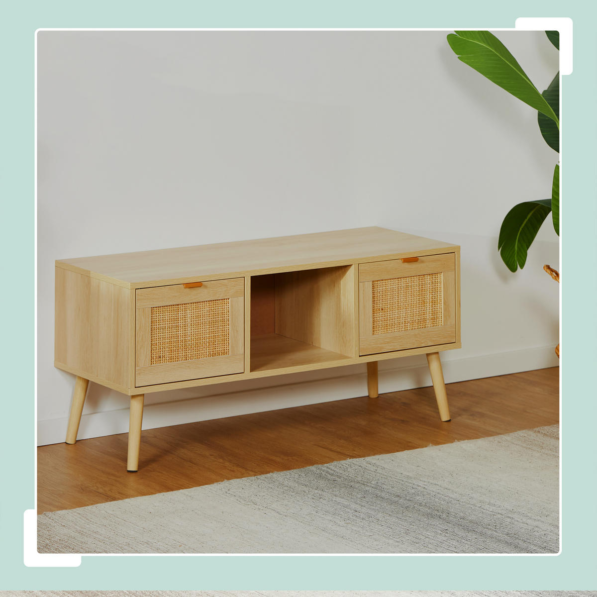 TV-LOWBOARD - Hellbraun, Holz/Holzwerkstoff (100/45.5/40cm) - Relaxdays