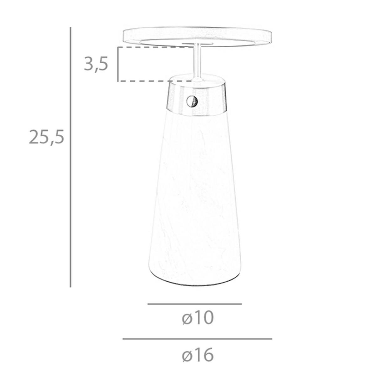TISCHLEUCHTE Tischlampe aus schwarzem Marmor und goldenem Stahl Ø16/25.5 cm - Goldfarben/Schwarz, Metall (16/16/25.5cm) - ANGEL CERDA