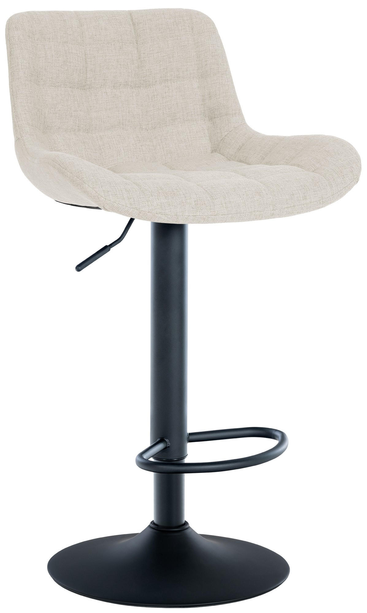 BARHOCKER Stoff creme - Creme/Schwarz, Textil/Metall (48/81/54cm) - CLP