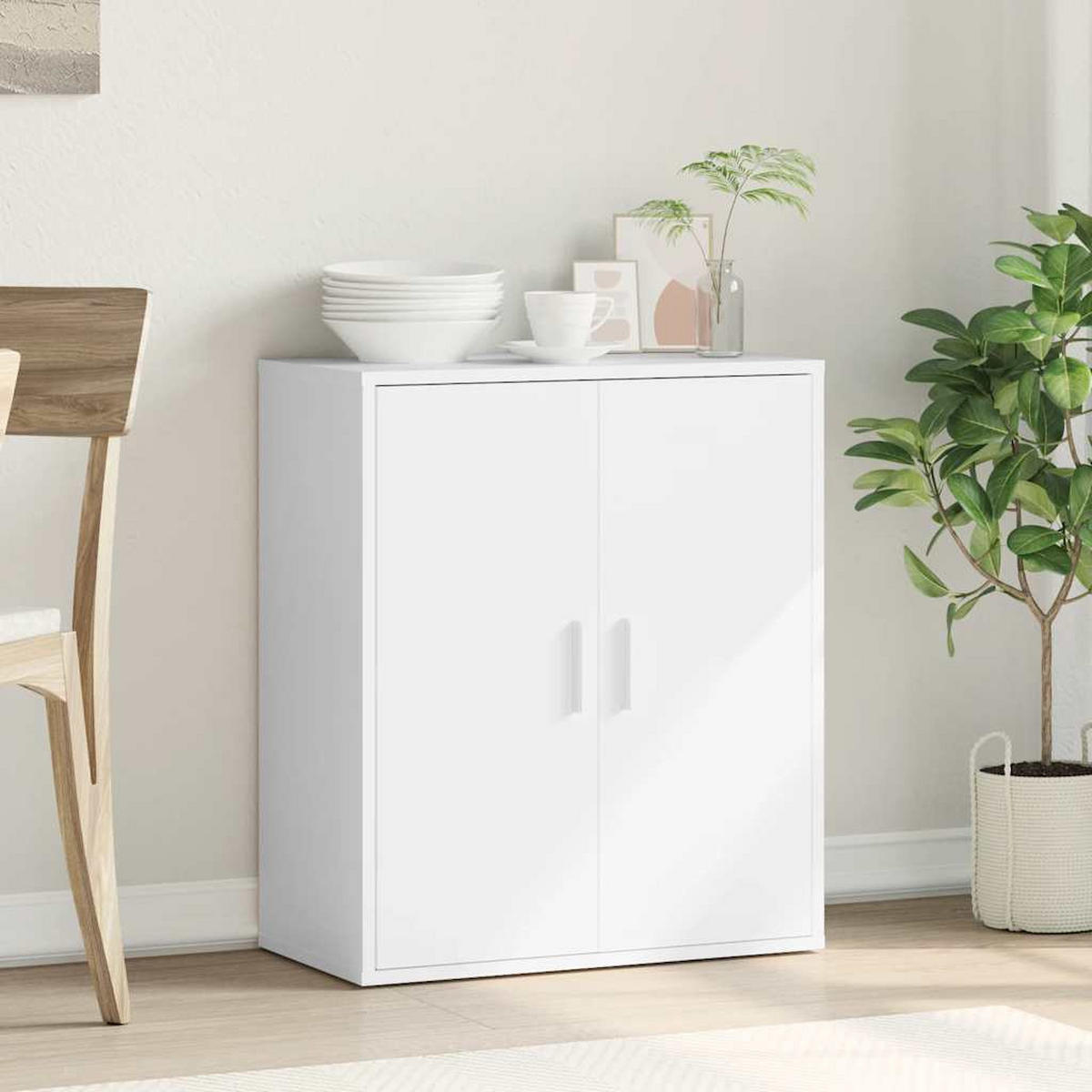 SIDEBOARD mit 2 Türen 79/38/80 cm aus Holzwerkstoff Weiß - Weiß, Holz (79/80/38cm) - vidaXL