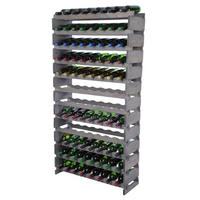 WEINREGAL VINOTECA FLEX PRO HxBxT 163x84x28cm 96 Flaschen auf 12 Ebenen Grau - Grau, Holz (84/163/28cm) - PROREGAL